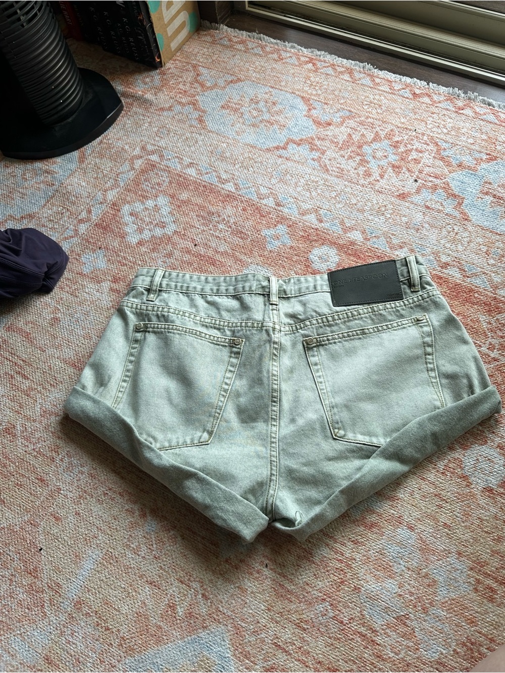 NWT one teaspoon Bandits Low Waist Denim Shorts Antique Khaki boho free people - Picture 4 of 11